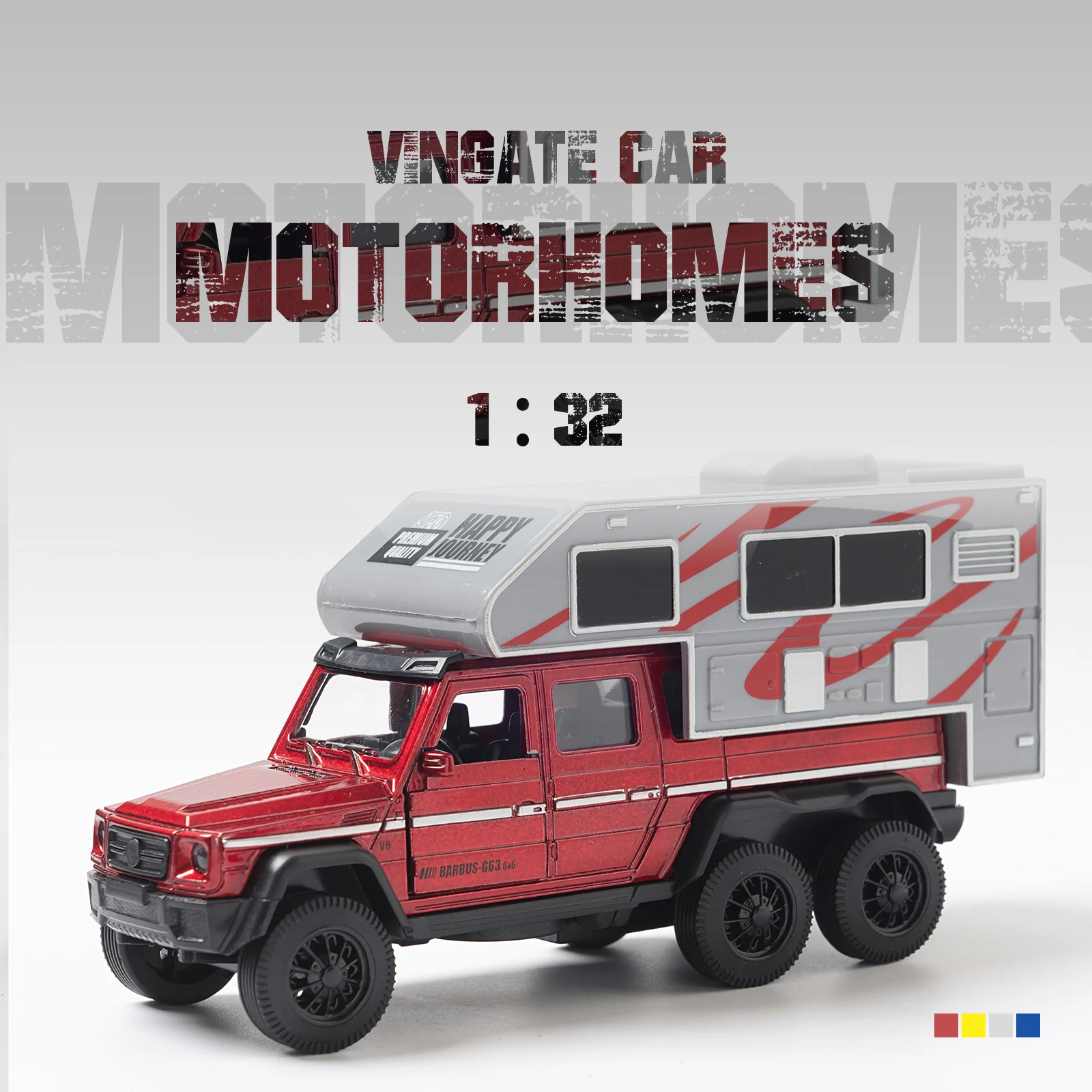 1:32 Diecast RV Recreational Motorhome Car Model Classic Pull Back Car Miniature Vehicle Replica For Collection Gift for Kids