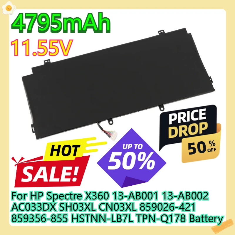 

For HP Spectre X360 13-AB001 13-AB002 AC033DX SH03XL CN03XL 859026-421 859356-855 HSTNN-LB7L TPN-Q178 Battery 57.9WH