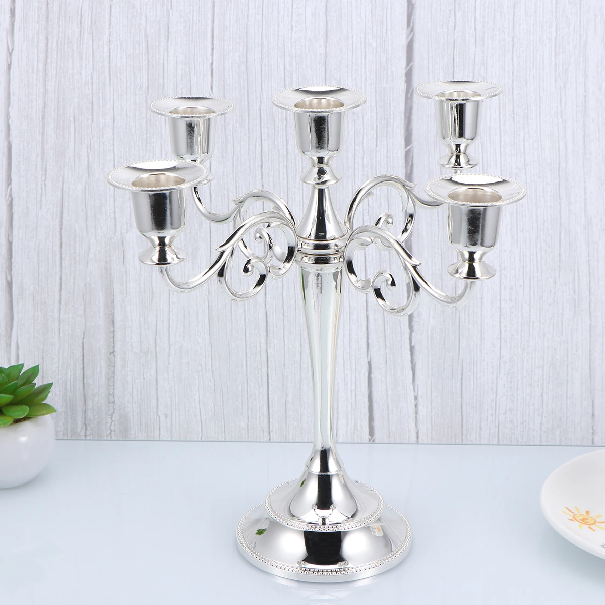 

Wedding Candlestick Warm Event Gift Stand Table Centerpiece European Style Silver Decorations Centerpieces