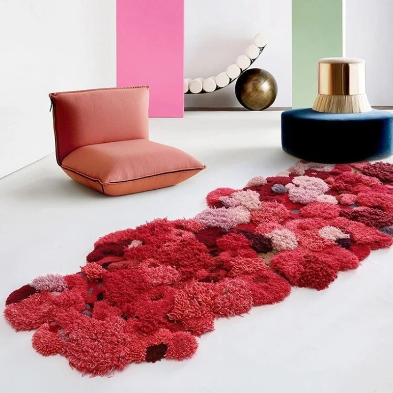 Wool red carpet art forest living room bedroom room bedside wedding room dirt resistant ins irregular
