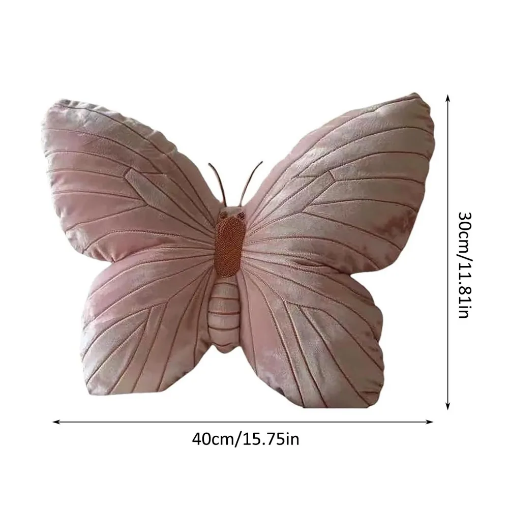 Butterfly Shaped Plush Pillow 30 * 40cm Size Soft Filled Seat Cushion Sofa Office Living Room Pink Butterfly Plush Pillow