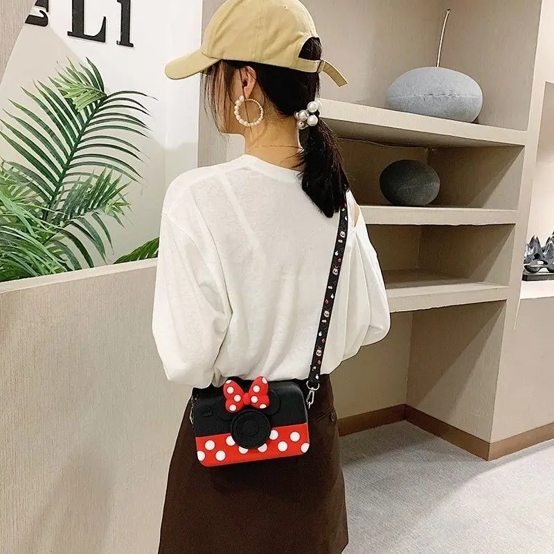 Disney Minnie Shoulder Bag for Girl Kid Cute Cartoon Crossbody Bag Silicone Phone Bag Birthday Gift Coin Purse and Handbags