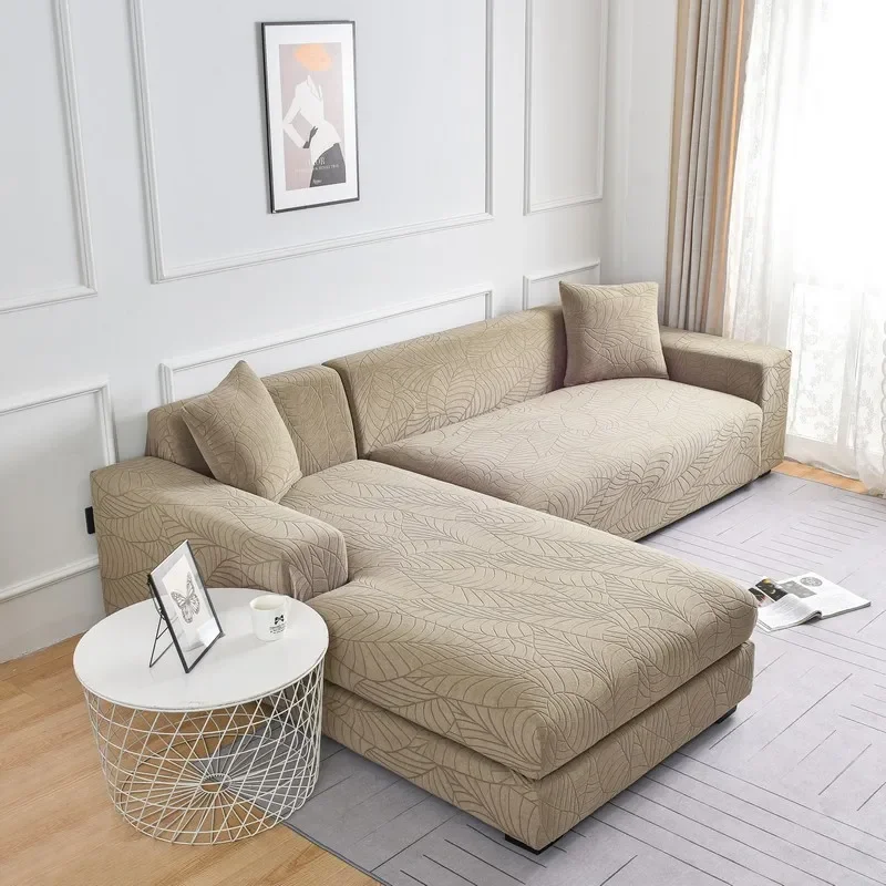 Solid Color Elastic Sofa Covers for Living Room Thicken Sectional Corner Slipcovers Couch Cover L Shape