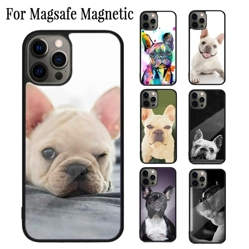 French Bulldog Dog Animals Magnetic Phone Case Coque For iPhone 16 15 14 Plus 13 12 Mini 11 Pro Max Magsafe Wireless Cover