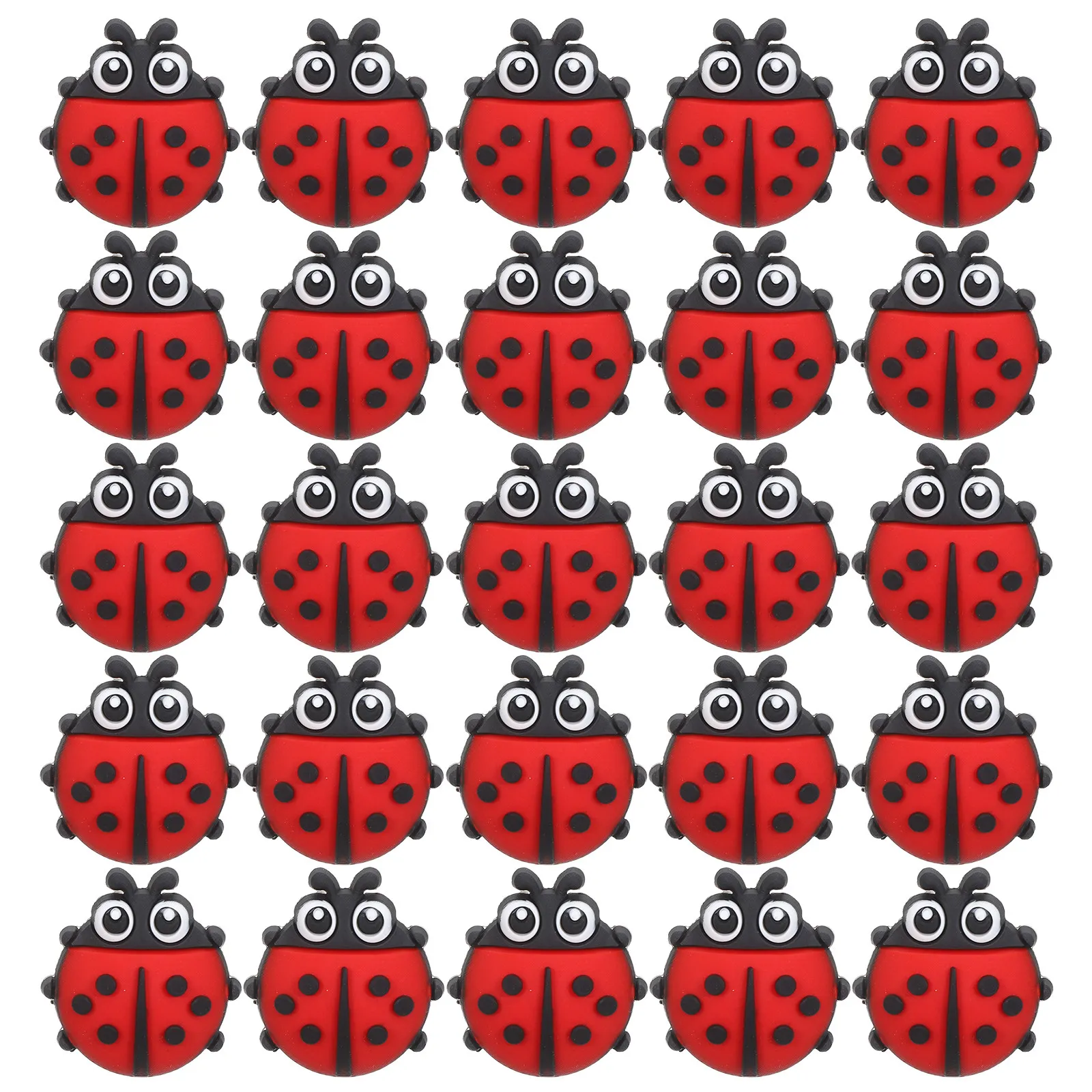 

30Pcs Ladybug Shaped Pencil Topper Soft PVC Cute Removable Pencil Charms for Students School Classroom
