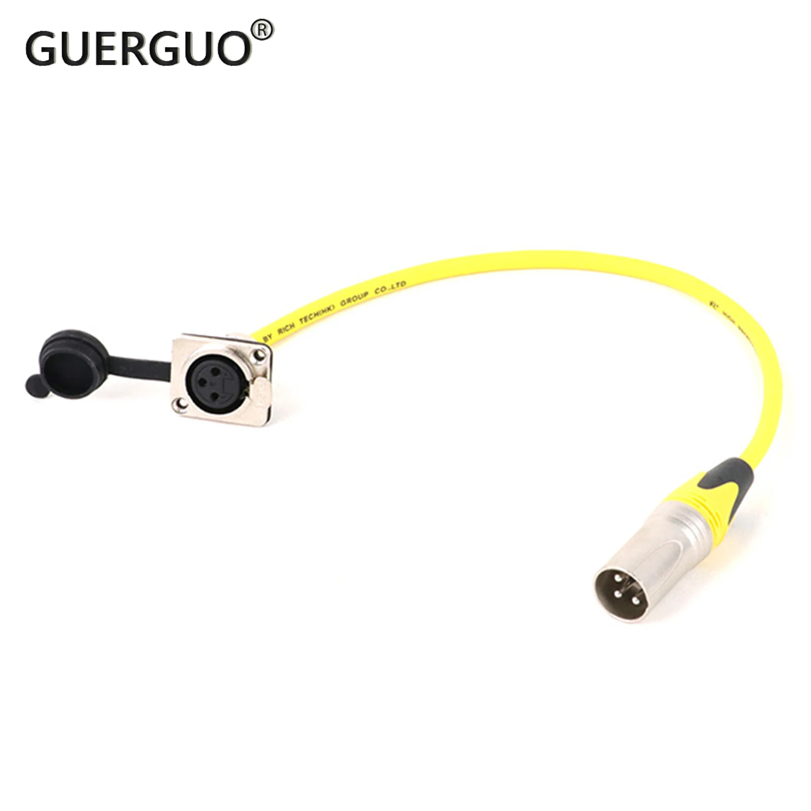 

3Pin D-Type XLR Female Panel Mount to Male Pass Through Connector Color Cable - No Solder for Pro Audio Installations 0.3M-15M