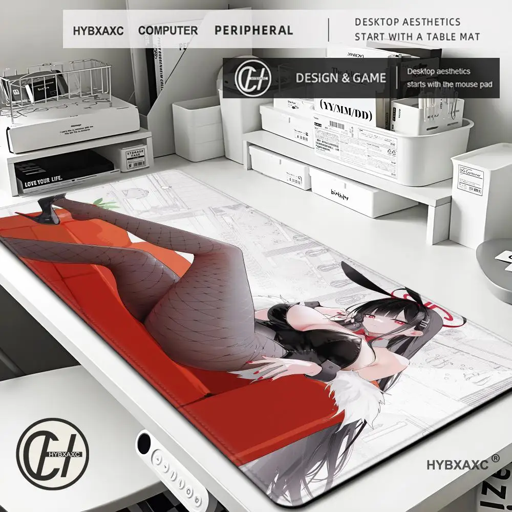 

Tsukatsuki Rio Sexy Gir Mousepad Gaming Laptop PC Game offices Accessories Blue Archive Mouse Pad Keyboards HD Desk Mat