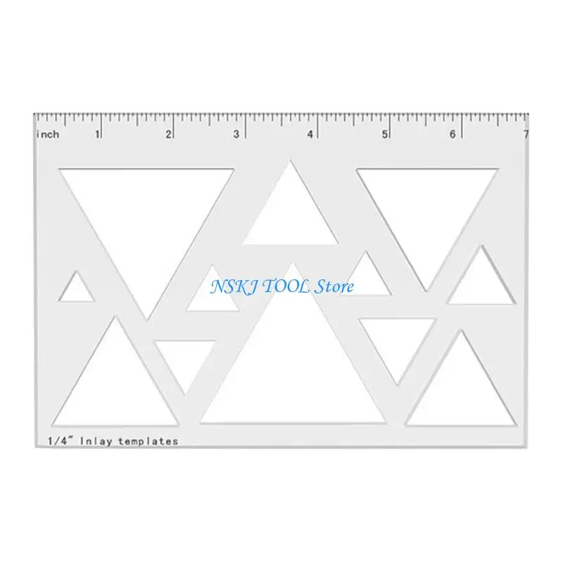 

L8RC Heart Triangle Inlay Template Router Stencil Drawing Scale Ruler Measuring Tool