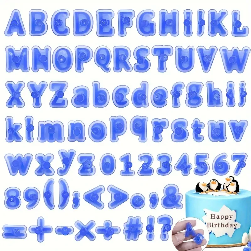 Alphabet Number Cake Stamp Fun Upper Lower Case Set Special Character Cookie Sugar Fondant Baking Mold Cake Decoration Tool