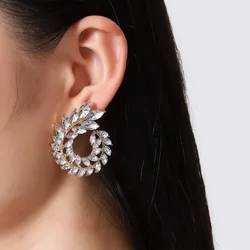New Instagram Fashion Exaggerated Charm Diamond Earrings Personalized Design Women's Earrings