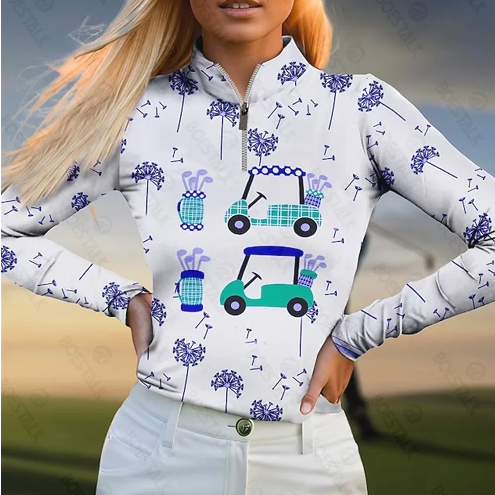 Golf jerseys ladies' sportswear in autumn and winter long-sleeved Polo shirts,quick-drying breathable shirts, golf polo clothes.