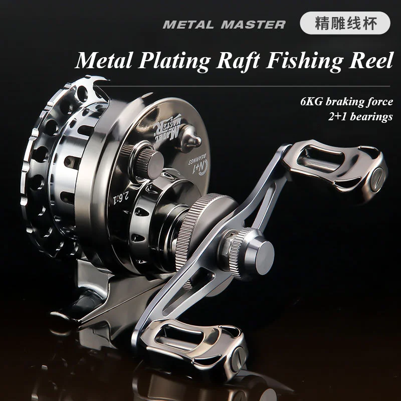 Wire Cup Ice Fishing Reel Plastic Line Speed Adjustable 2.6:1High Speed Ratio Raft Fishing Wheel Lightweight