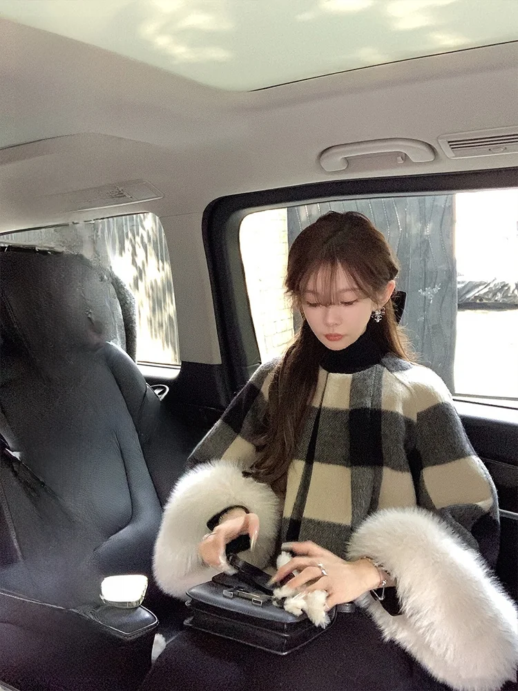 

Ограниченное время! Винтажное женское короткое пальто Golden Musoom London Sweetheart в британском стиле с меховыми манжетами и пуговицами