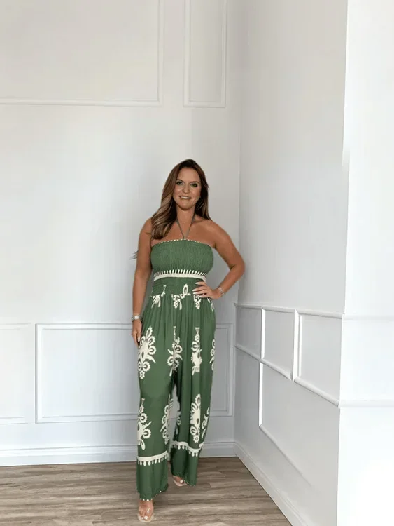 2024 Zomer Dames Jumpsuit Tube Tops Wijde Pijpen Broek Sexy Elegante Jumpsuits Dames Trendy Mode Casual Kleding Dames Pak