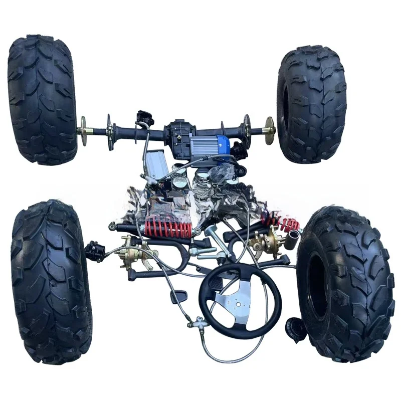 DIY Elektro-Go-Kart ATV Umbausatz mit Vorder- und Hinterradaufhängung, 48V 60V Motor, Differentialachse und 8-Zoll Aluminiumräder