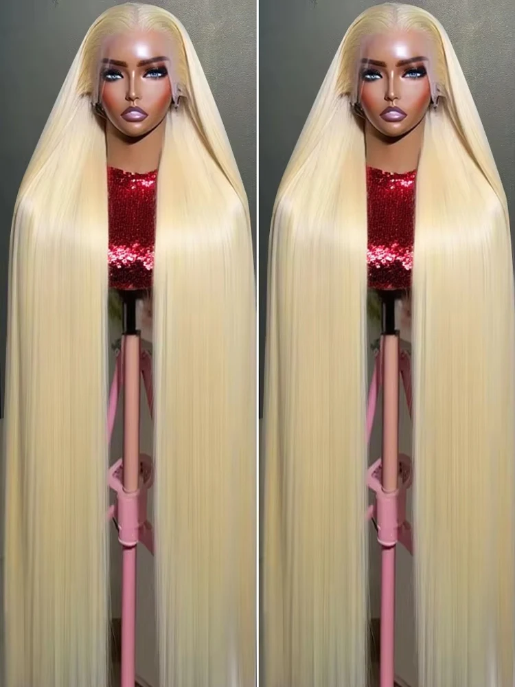 Straight 613 Colored Human Hair Wigs HD 13x6 Lace Frontal Wigs 250% Density 40 Inch Honey Blonde 13x4 Lace Front Human Hair Wigs