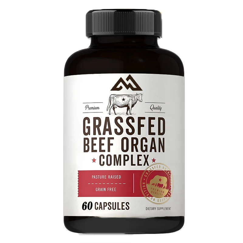 Grass fed beef organ complex | 60 grain pasture fed, grain free supplement containing dry liver, kidneys, pancreas, etc