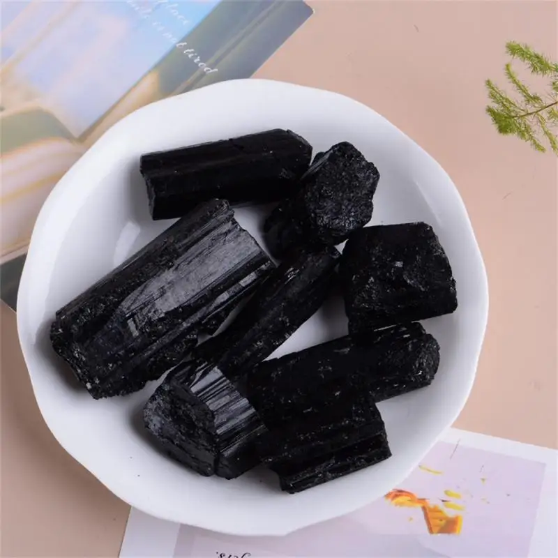 Natural Black Tourmaline Gravel Crystal Gem Rough Mineral Specimen Stone Healing Reiki Home Decoration Gift Crafts