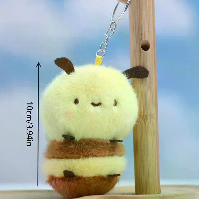 Bee Doll Pendant Key Chain Stylish Backpack Purse Doll Pendant Plush Girl Gift Pendant Car Interior Cute Insect Keychain