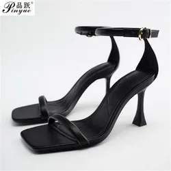 size 34 43 Ladies Fashion Sexy Sandals Spring New Thin Strap Open Toe High Heels Women Shoes Roman Banquet High Heels  Sandals