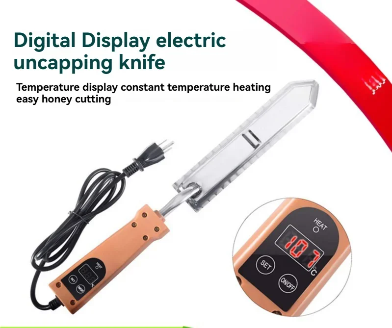 New Digital Display Electric Honey Cutter Stainless Steel Electric Z-shaped Honey Cutter Fork Cutting Nest Frame Bee