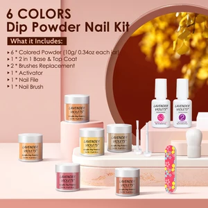 Maniküre -Tauch -Kit, 12 Stück, 6 gelbe und orangefarbene Farben, essentielle Basis und Decklackaktivator 12 Hauptverkauf Orange Korsett - №7