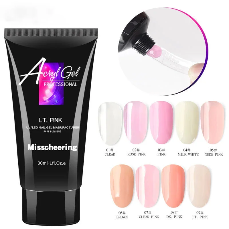30ml/15ml Nail Extension Gel Nail Build Poly Nail Acrylic Gel UV LED Quick Extension of Crystal Model Painless Crystal Glue
