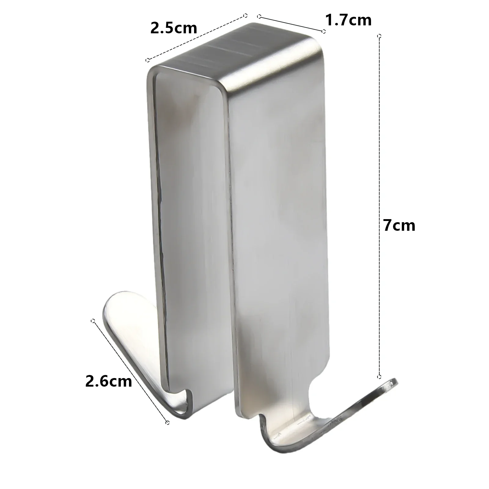 1pc Bathroom Shower Door Hook Stainless Steel Over Glass Door Shower Towel Rack Double Sided Frameless Bathroom Hanger Punch