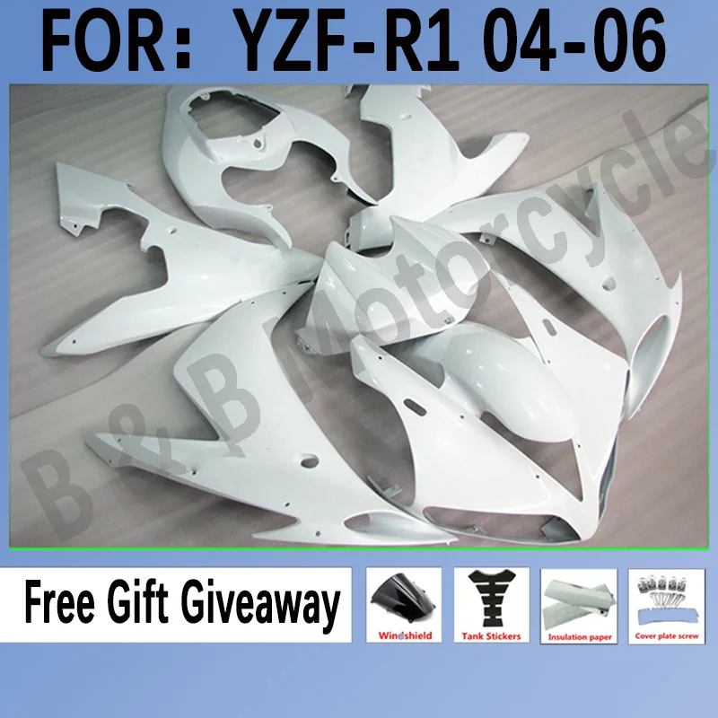 

Motorcycle Fairing kit fits Yamaha YZF-R1 2004 2005 2006 YZF1000 04 05 06 Fairing White motorcycle Bodywork