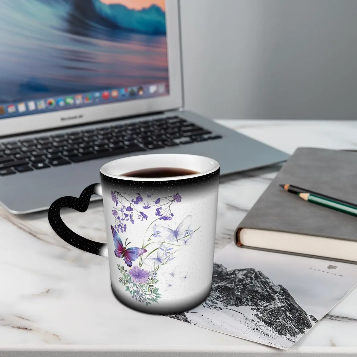 Butterfly Flowers Whispers Mug Funny Ceramic Coffee Cups Tea Mugs Milk Cup Drinkware Gifts for Woman Man