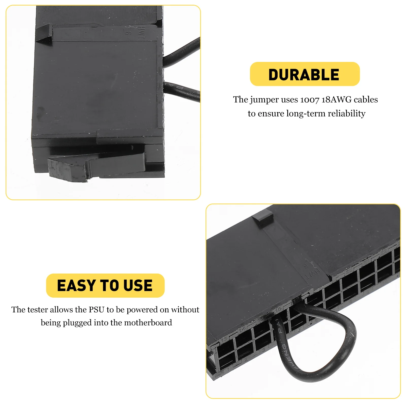 

4 Pcs Practical Supply Accessory Tester 24 Pin Tool Jumper Bridge Abs ATX