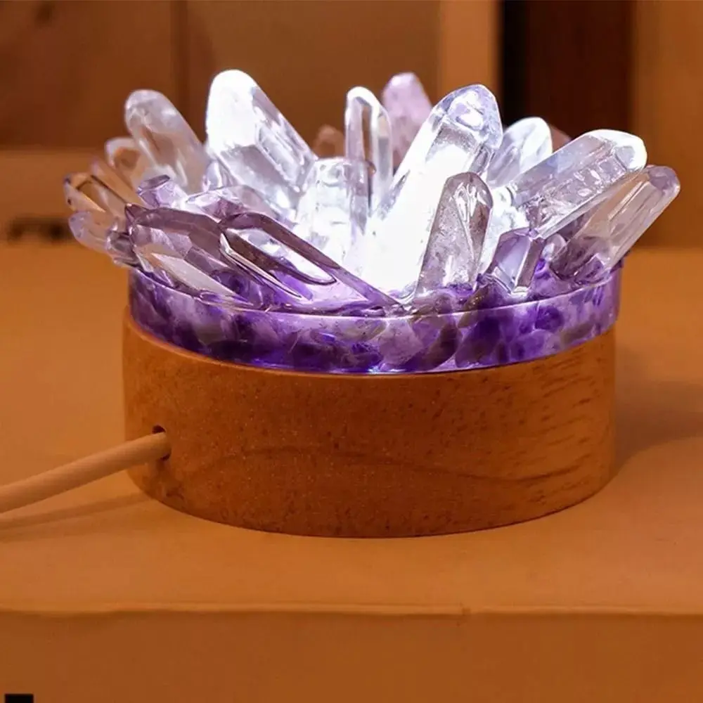 New Handmade Crystal Lamp with USB Cable Creative Crystal Decor Gravel Desk Lamp Exquisite Office Ornament Crystal Table Lamps