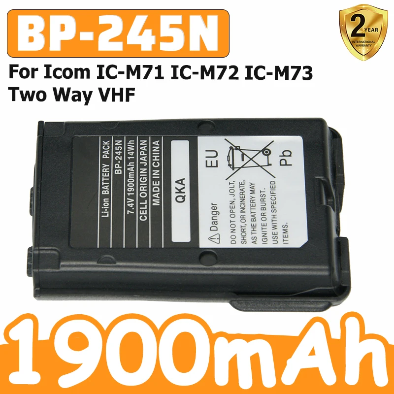 New BP-245N 1900mAh Battery for Icom IC-M71 IC-M72 IC-M73 Two Way VHF