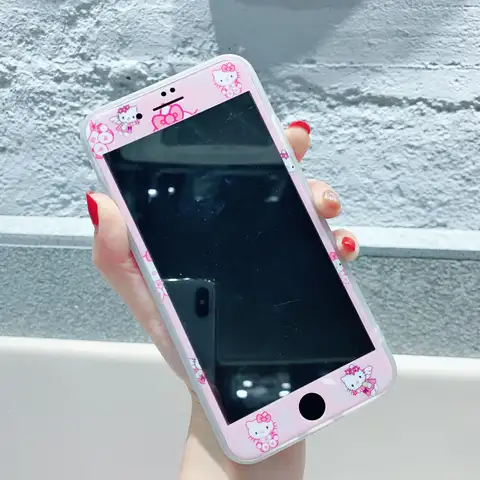 Tempered Glass for IPhone 6 6S Plus Screen Protector For iPhone 7 7plus 8 8plus Glass SE2020 2022 film Hello Kitty