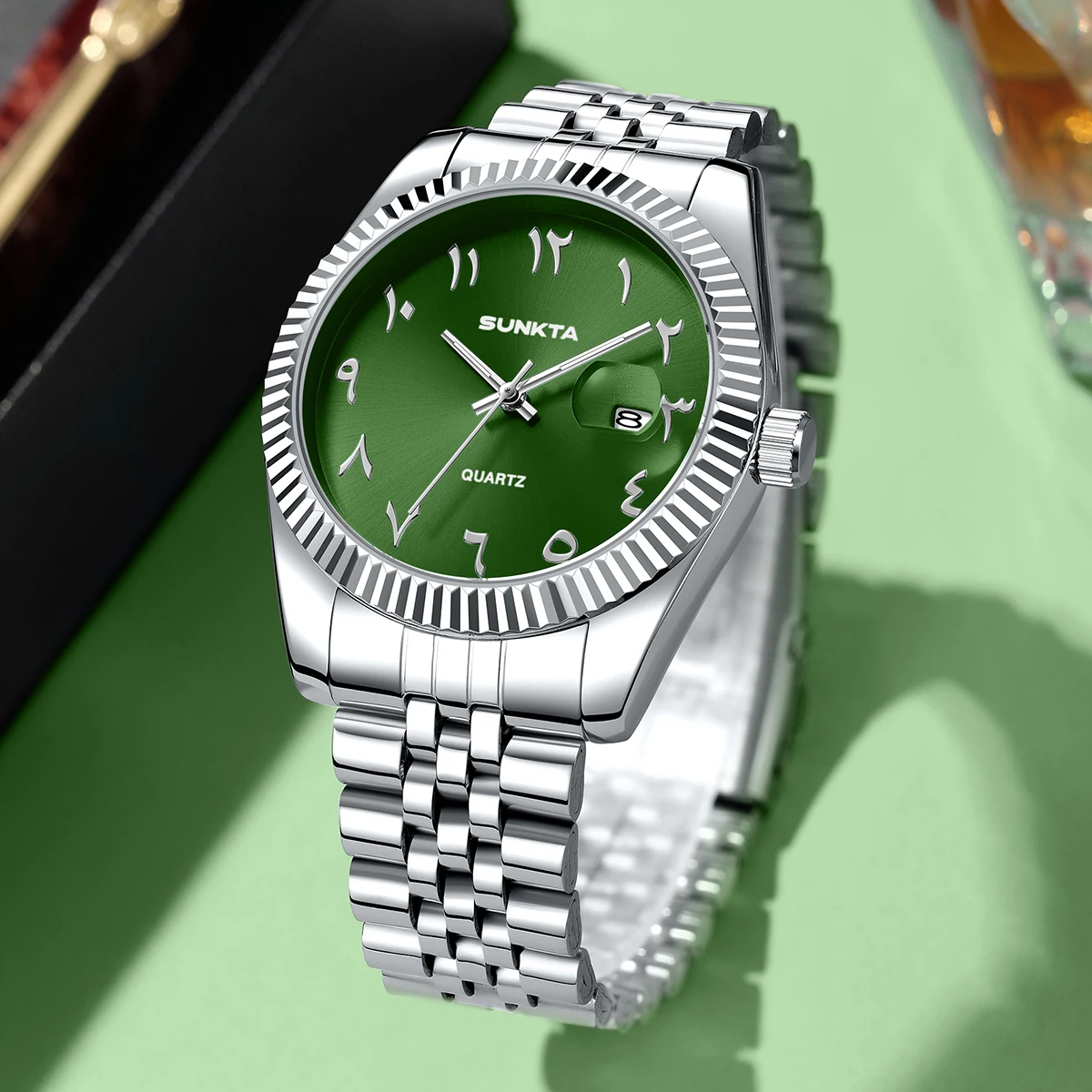 SUNKTA Original Luxury Man Watch Business Arabic Numbers Dial Clocks Stainless Steel Casual Sports Waterproof Quartz Men Watches