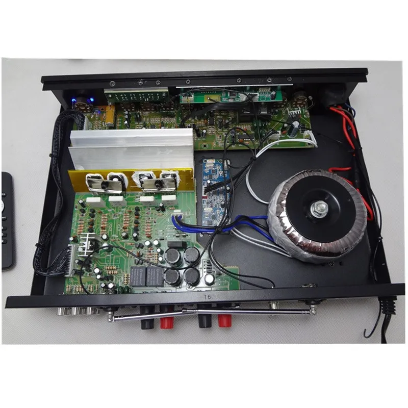 AV-MP619E 600W*2 2.0 Channel Stereo Wireless Microphone Built-in Bluetooth Remote Control Karaok Home Theater Audio Amplifier
