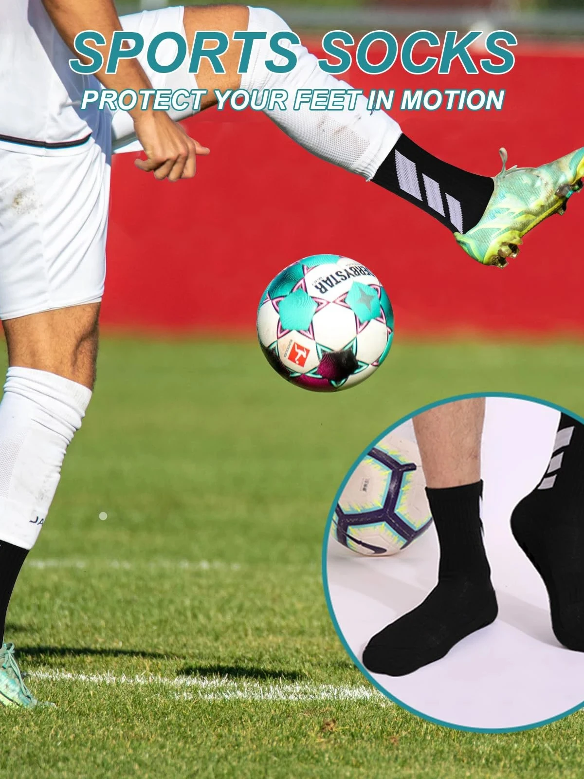 1/3 Paar Socken Fußballsocken Herren Anti-Rutsch-Krankenhaus Yoga Anti-Rutsch-Training Sportsocken
