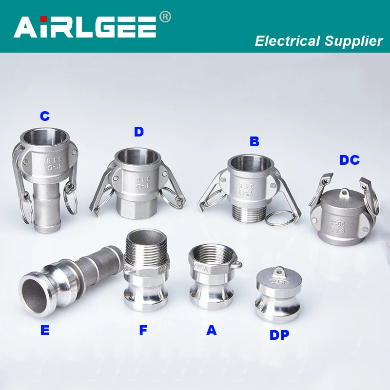 

304 Stainless Steel Lever-Type Camlock Quick Coupling Male Female Type ABCDEF,1/2"-1" BSP Thread Quick Adapter for Hose Pumps