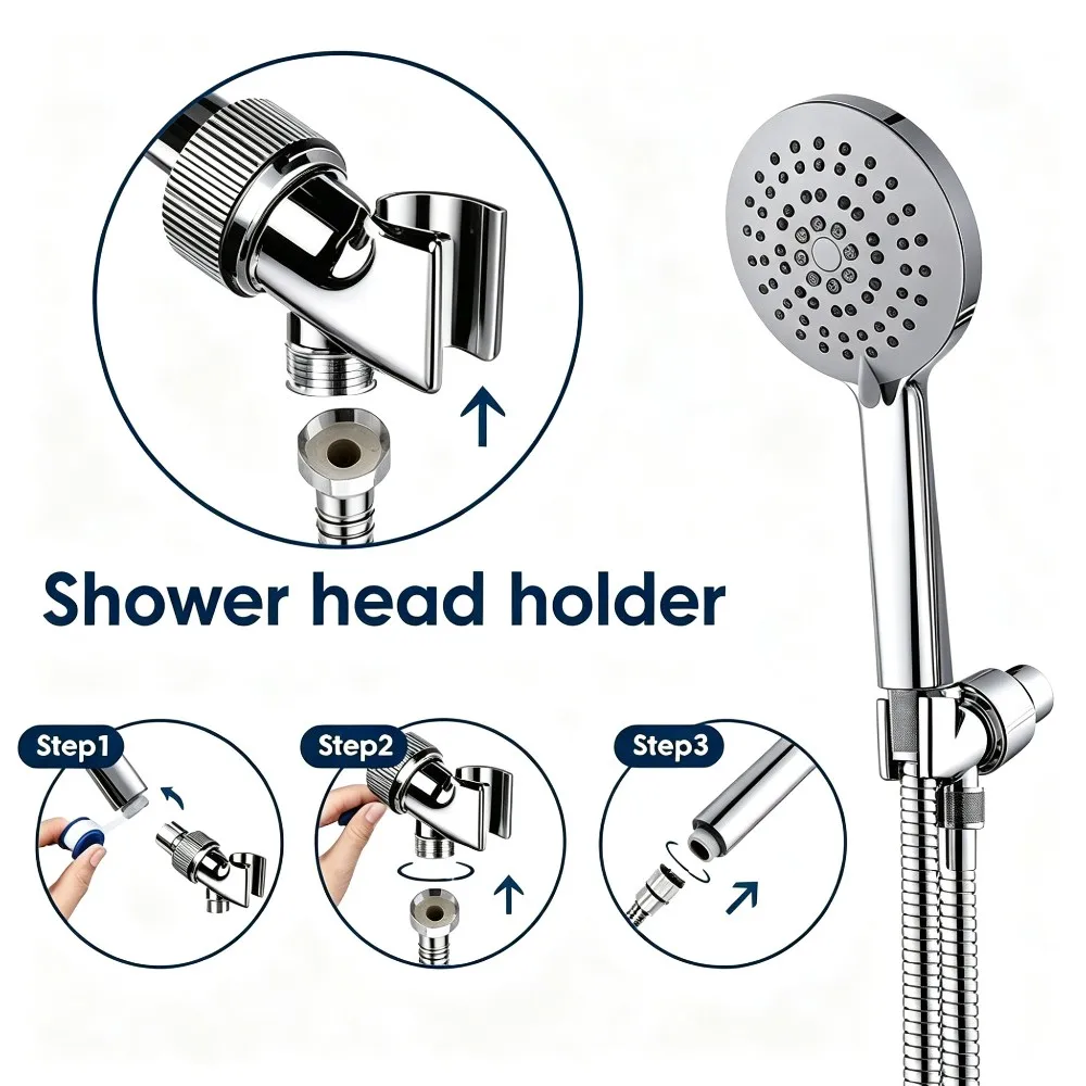 1 PC Adjustable Shower Head Bracket Rotating Connection Shower Arm High-Quality High Load-Bearing ABS Shower Rack Base