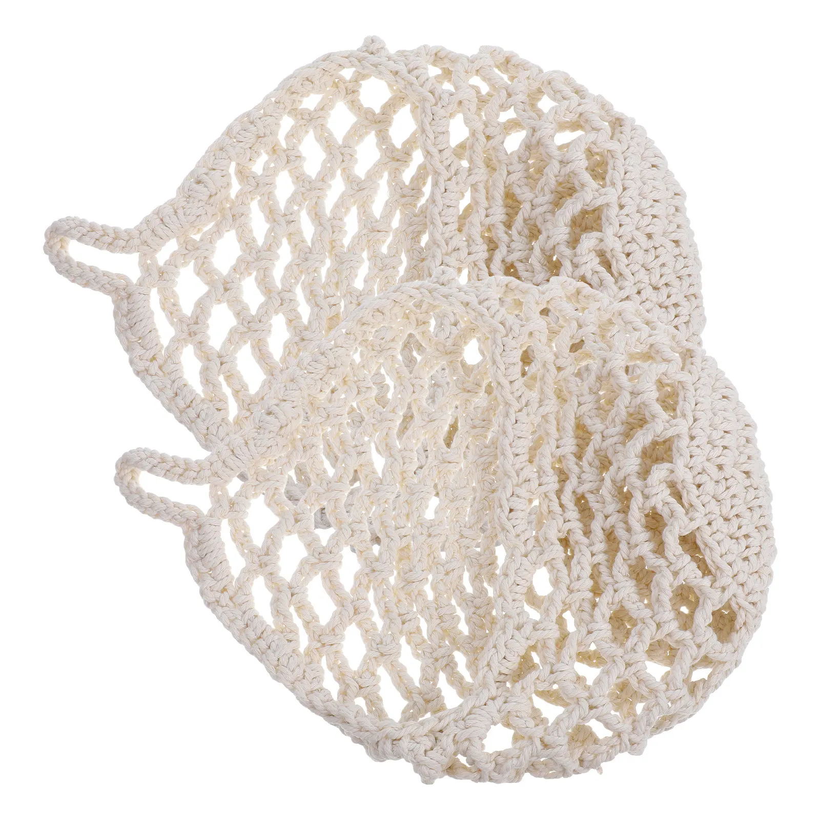 2Pcs Boho Macrame Hanging Planter Cotton Rope Decorative Flower Pot Holder for Indoor Outdoor Kitchen Living Room Garden Storage