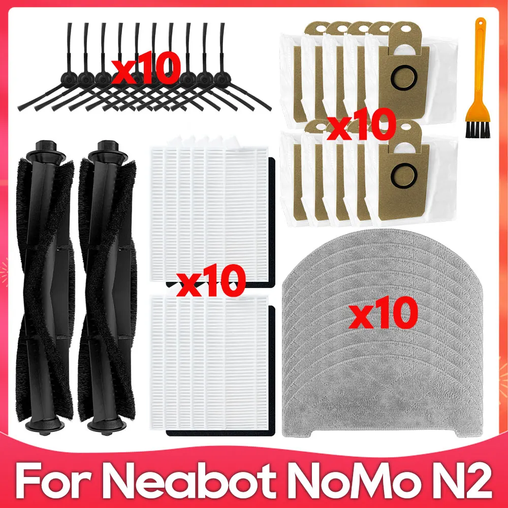 Kompatibel mit ( Neabot NoMo N2, Imou L11 Pro, Honiture Q6 Pro ) Walzenbürste Filter Wischmopp Staubbeutel Zubehörteil für Saugroboter