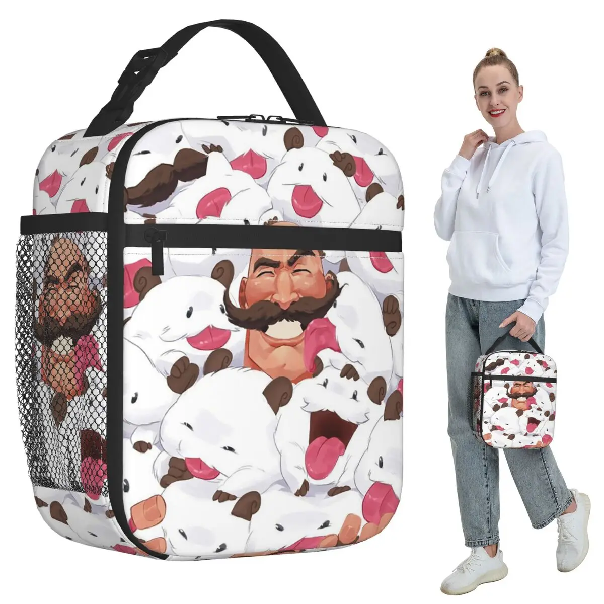 Bolsa de almuerzo aislada Poros League Battle Game Legends para niños, caja térmica para comida escolar, contenedor portátil para almuerzo