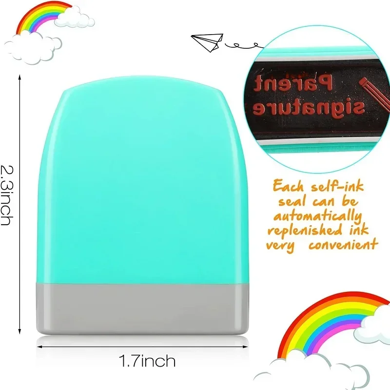 Teacher Stamp Colorful Self-Inking Motivation School Encouraging Comments Homework Rating Office Stationery Stamps for Grading