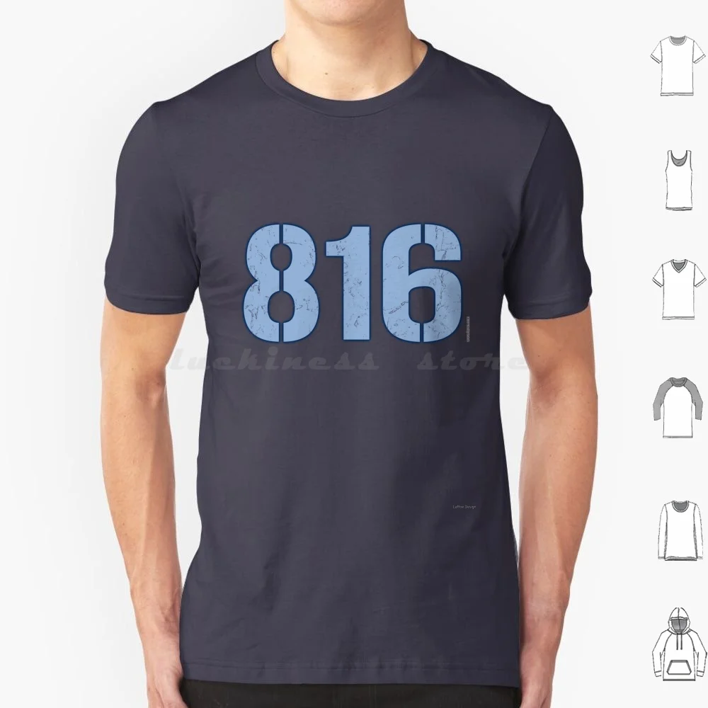 Kansas City 816 ( Blue ) T Shirt Big Size 100% Cotton Kansas City Kc Missouri Area Code 816 Kcmo Tailgate Kc Tailgate Kansas
