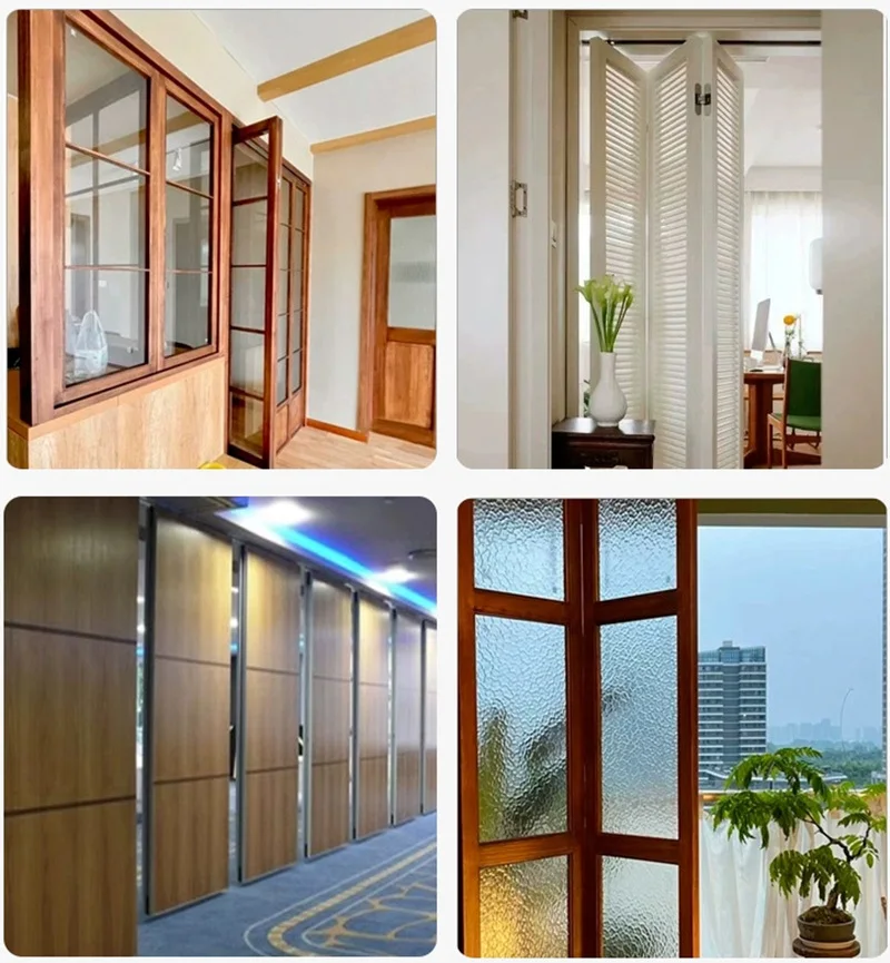 Top Hung Foldable Sliding Door Roller With Dual Pivot Wheels For Folding Cubicle Screen Shop Window