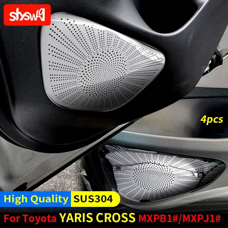 

For Toyota 2022 Yaris Cross MXPB1# MXPJ1# Door Speaker Cover Audio Horn Trim Stainless Steel Car Styling Interior Accessories