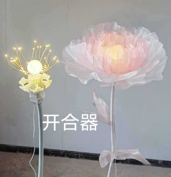 DIY Electric Flower Opener Set, Artificial Flower Automatic Flowering Motor Luminous Flowering Device Wedding Decoration