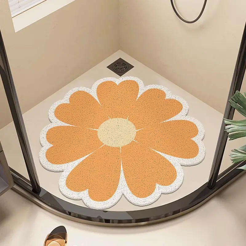 

Korean Flower Shape Bathroom Anti Slip Floor Mat Shower Room Stain Resistant Anti Slip Carpet Toilet Anti Fall Rug Durable