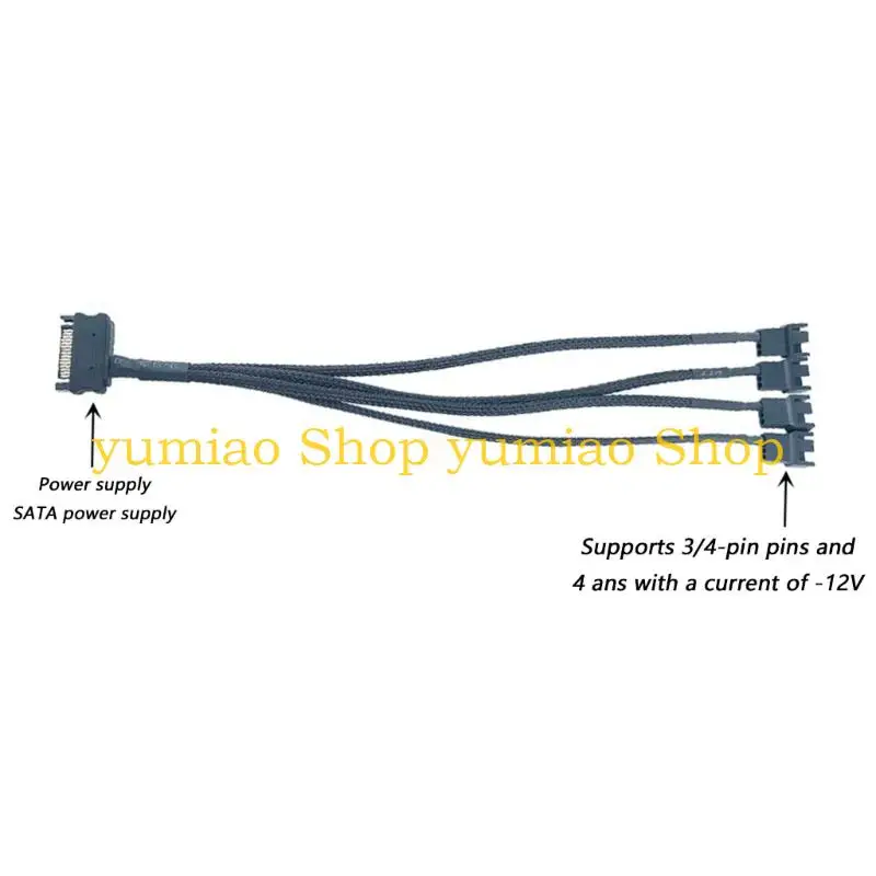 587B Multiple Fan Connector Satas to 4Pin Splitter Cable Stable Current Transfer