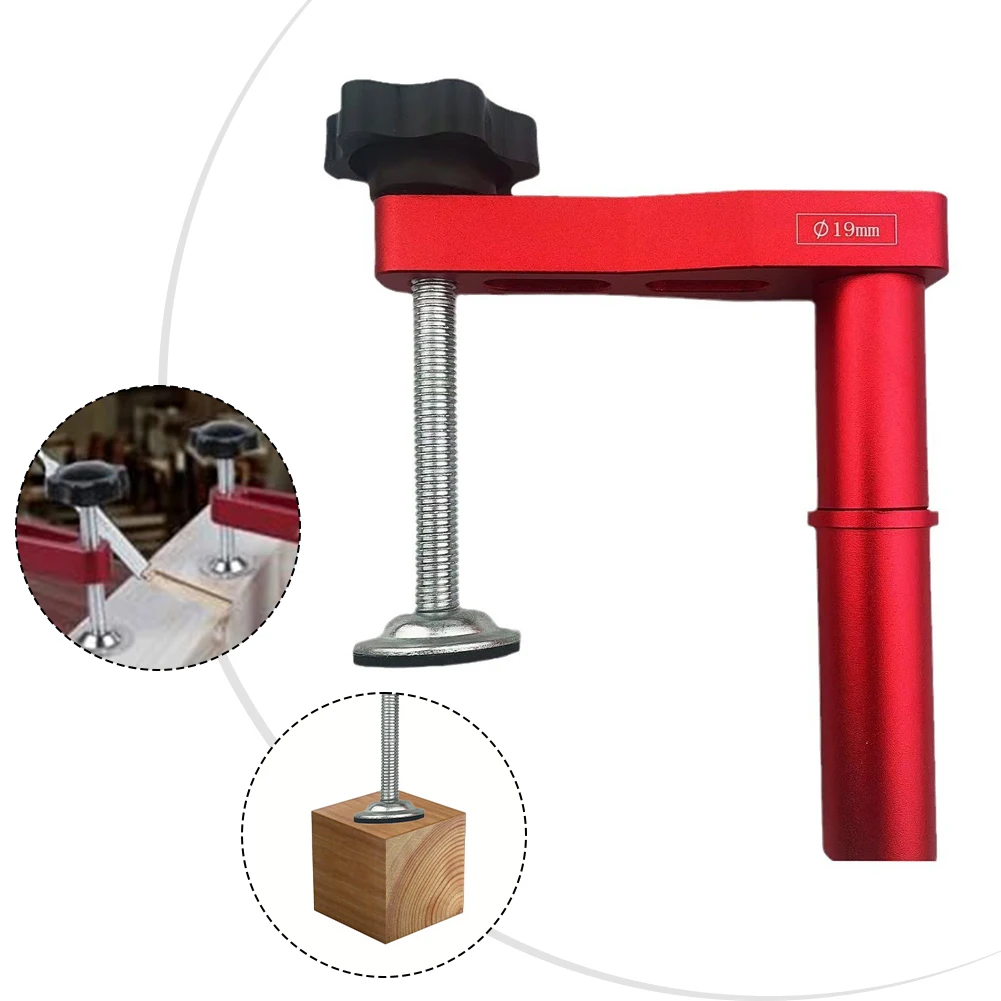 Woodworking Bench Clamp Fixed Clip With Non-Slip Pad 19/20mm Hold Down Clamps Desktop Quick Acting Adjustable Fast Fixed Clip